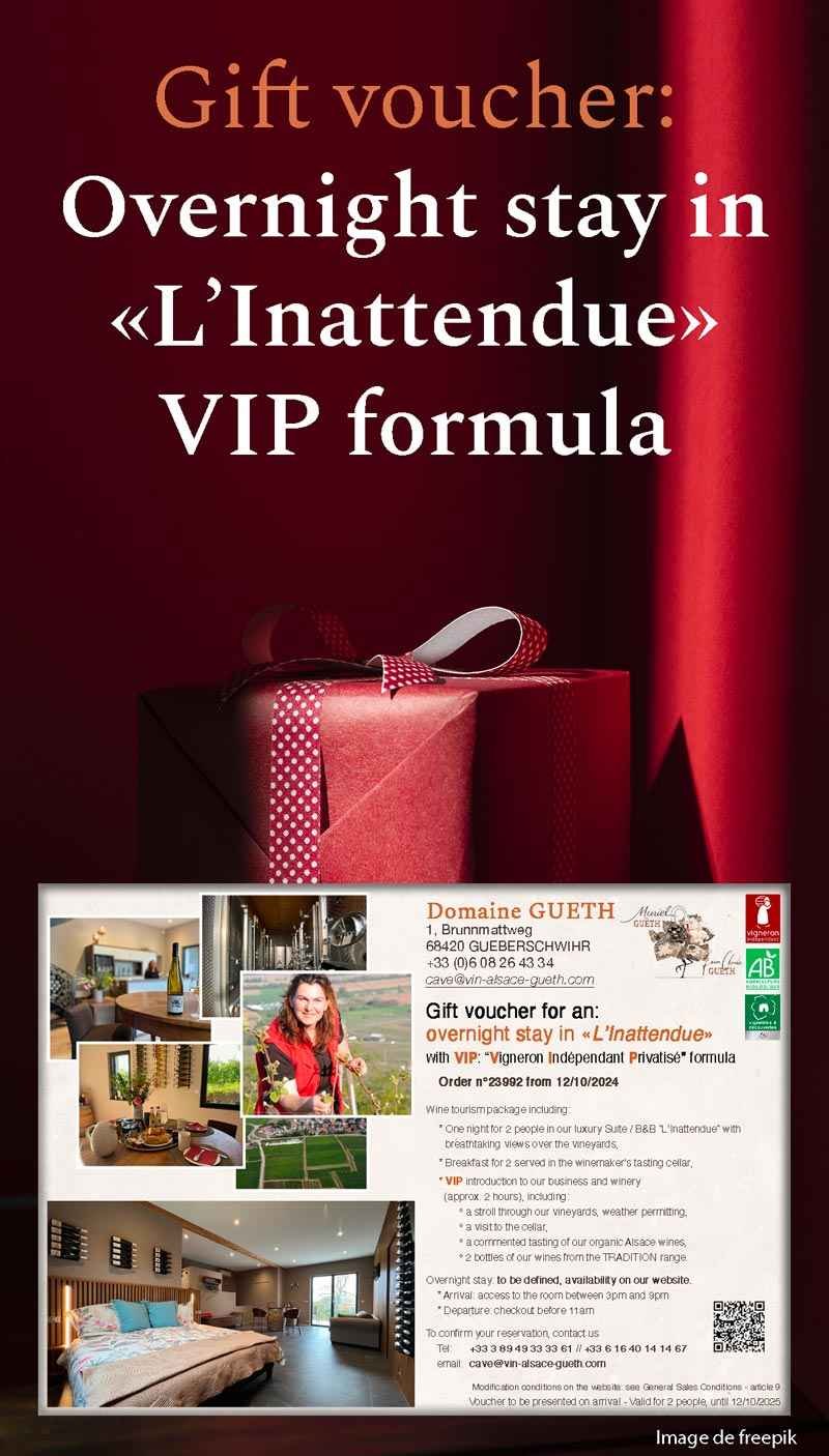 Gift voucher : One night in the premium suite ‘L'Inattendue’ for two people with VIP formula